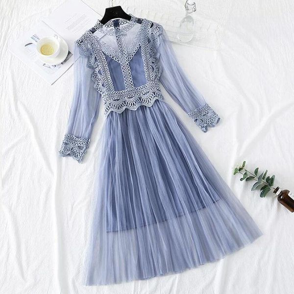 casual dresses lace mesh dress 2021 women summer o-neck long sleeve sling 2-piece set elegant slim party, Black;gray
casual dresses lace mesh dress 2021 women summer o-neck long sleeve sling 2-piece set elegant slim party, Black;gray