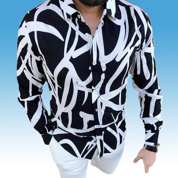 

autumn spring man dress shirt blusa stripy print blouse long sleeve oversized 3xl t shirts hippie leopard men, White;black