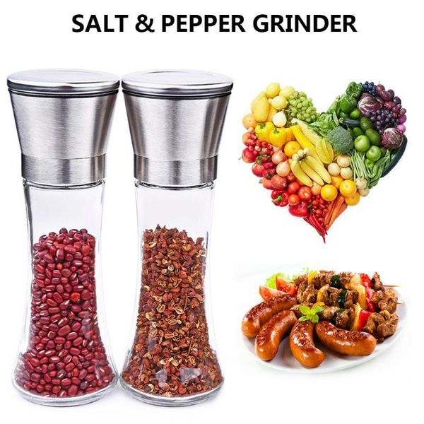 storage bottles & jars 2pcs/set manual stainless steel salt pepper mill grinder professional kitchen practical cooking tools
storage bottles & jars 2pcs/set manual stainless steel salt pepper mill grinder professional kitchen practical cooking tools