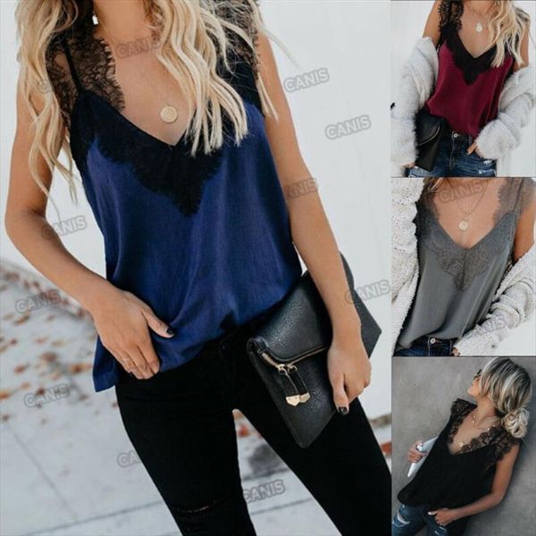fashion silk satin lace women cami strap v neck vest slim sleeveless shirts lady summer casual solid tank, White
fashion silk satin lace women cami strap v neck vest slim sleeveless shirts lady summer casual solid tank, White