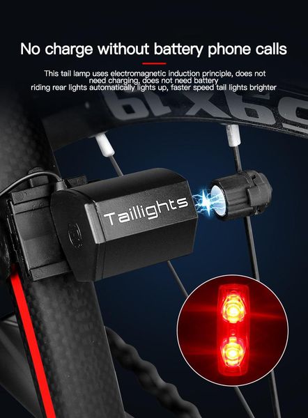 bicycle tail light magnetic induction generates electricity self-powered without charge and battery bike accessorie lights
bicycle tail light magnetic induction generates electricity self-powered without charge and battery bike accessorie lights