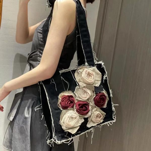 evening bags ladies summer large capacity rumpled tote bag fashion simple retro rose flower shoulder black denim squarehandbag
evening bags ladies summer large capacity rumpled tote bag fashion simple retro rose flower shoulder black denim squarehandbag