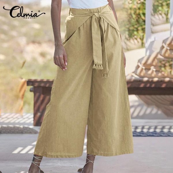 women's pants & capris 2021 fashion women high waist celmia vintage bandage wide leg trousers casual loose pockets long pantalon femme, Black;white
women's pants & capris 2021 fashion women high waist celmia vintage bandage wide leg trousers casual loose pockets long pantalon femme, Black;white