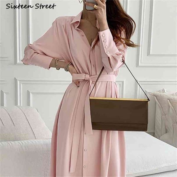 pink chic elegant long dress woman with sashes single-breasted white vestido clothing korean vintage ol dresses female 210603, Black;gray
pink chic elegant long dress woman with sashes single-breasted white vestido clothing korean vintage ol dresses female 210603, Black;gray
