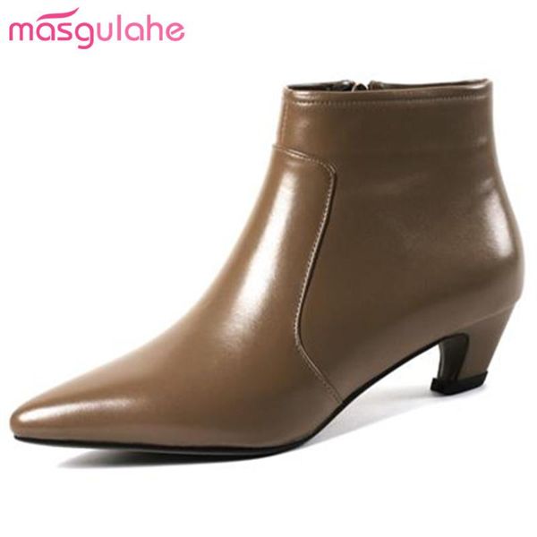 boots masgulahe 2021 ankle pointed toe side zipper elegant autumn winter mature genuine leather women shoes, Black
boots masgulahe 2021 ankle pointed toe side zipper elegant autumn winter mature genuine leather women shoes, Black