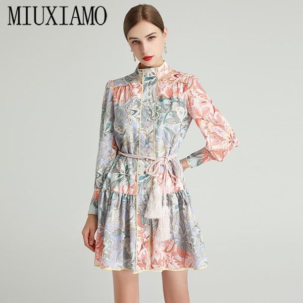 casual dresses miuximao 2021 fall dress est cute print flower elegant long sleeve cake women vestidos with belt, Black;gray
casual dresses miuximao 2021 fall dress est cute print flower elegant long sleeve cake women vestidos with belt, Black;gray