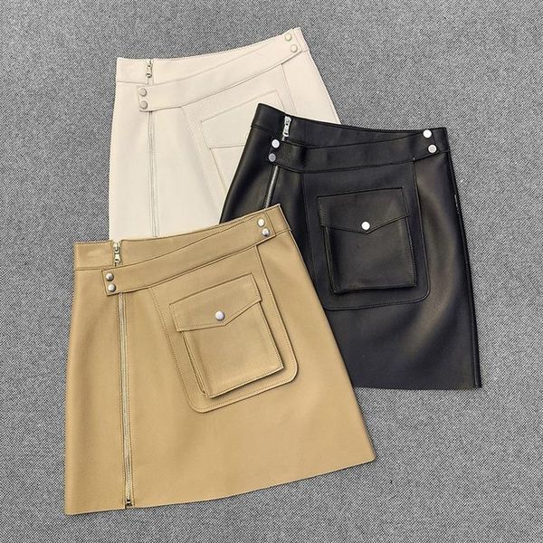 skirts spring autumn real genuine leather high waist womens clothes motorcycle vintage korean party casual mini aline skirt, Black
skirts spring autumn real genuine leather high waist womens clothes motorcycle vintage korean party casual mini aline skirt, Black