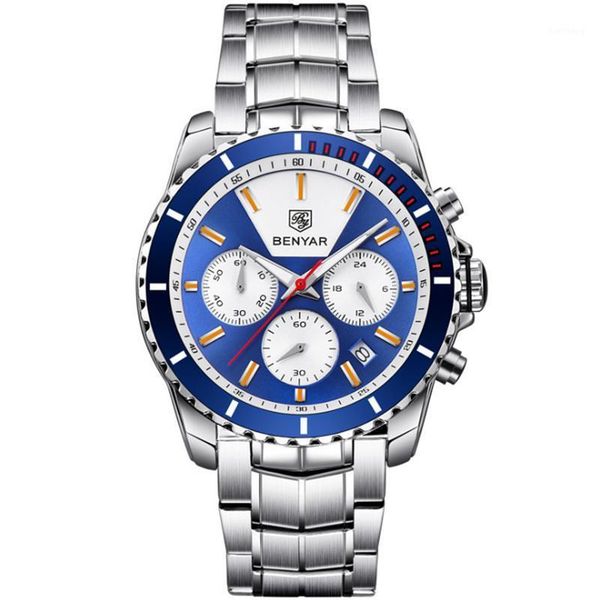 wristwatches silver alloy case blue dial mens watch chronograph function quartz man wristwatch steel bracelet folding buckle a527, Slivery;brown
wristwatches silver alloy case blue dial mens watch chronograph function quartz man wristwatch steel bracelet folding buckle a527, Slivery;brown