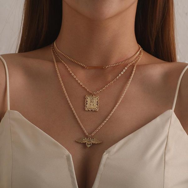 chokers vintage geometric choker gold silver color angel square flower pendant chain necklace for women party fashion jewelry gift, Golden;silver
chokers vintage geometric choker gold silver color angel square flower pendant chain necklace for women party fashion jewelry gift, Golden;silver