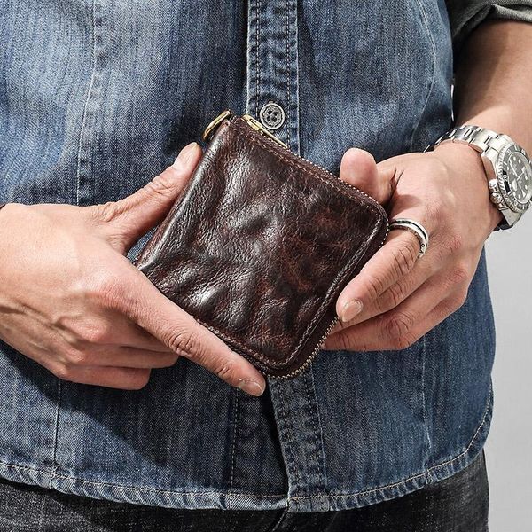 wallets men's short leather zipper wallet, retro soft youth personalized wallet, Red;black
wallets men's short leather zipper wallet, retro soft youth personalized wallet, Red;black