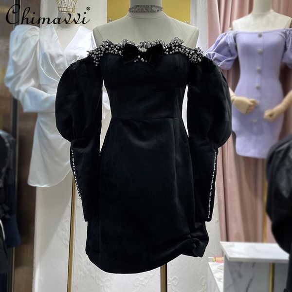 casual dresses 2021 autumn dress women european style vintage velvet off-shoulder tube high waist slimming elegant lady short, Black;gray
casual dresses 2021 autumn dress women european style vintage velvet off-shoulder tube high waist slimming elegant lady short, Black;gray