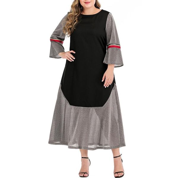 casual dresses women's autumn maxi dress o-neck patchwork loose elegant plus size long vestido de mujer, Black;gray
casual dresses women's autumn maxi dress o-neck patchwork loose elegant plus size long vestido de mujer, Black;gray