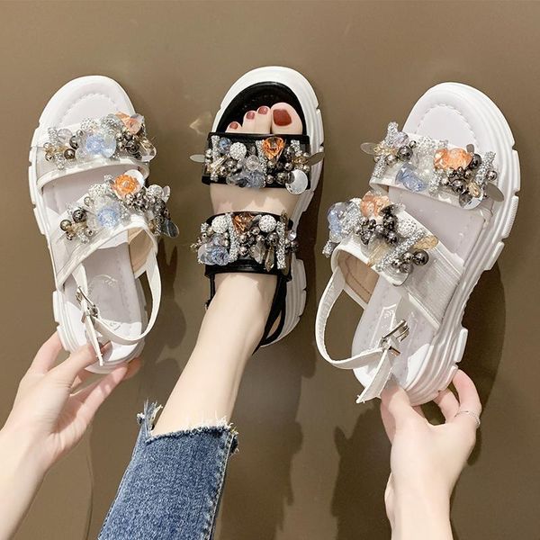 drop causal open toe sandals women summer thick bottom breathable string bead fashion shoes, Black
drop causal open toe sandals women summer thick bottom breathable string bead fashion shoes, Black
