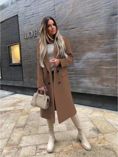 women's wool & blends women woolen coat autumn winter 2021 long sleeved suit collar double breasted plus size female overcoat, Black
women's wool & blends women woolen coat autumn winter 2021 long sleeved suit collar double breasted plus size female overcoat, Black