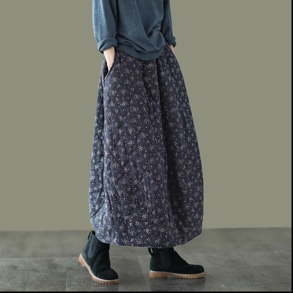 winter autumn floral cotton linen women skirts padded elastic waist a line flower pockets vintage, Black
winter autumn floral cotton linen women skirts padded elastic waist a line flower pockets vintage, Black