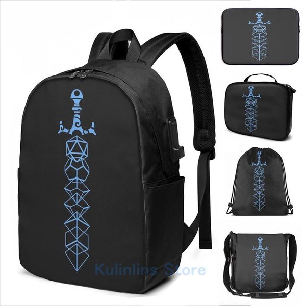 backpack funny graphic print the polyhedral dice collectors blue sword usb charge men school bags women bag travel laptop
backpack funny graphic print the polyhedral dice collectors blue sword usb charge men school bags women bag travel laptop
