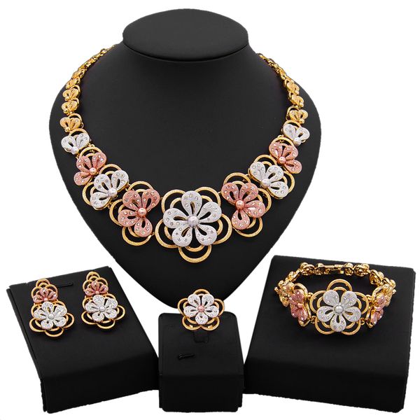 yulaili trendy flowers shape crystal charm necklace earrings bracelet ring dubai gold jewelry sets for women weddding accessories, Black
yulaili trendy flowers shape crystal charm necklace earrings bracelet ring dubai gold jewelry sets for women weddding accessories, Black