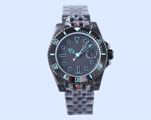 men's watch imported automatic mechanical movement, black refined steel black shell / sapphire mirror with ceramic ring 40mm, Slivery;brown
men's watch imported automatic mechanical movement, black refined steel black shell / sapphire mirror with ceramic ring 40mm, Slivery;brown