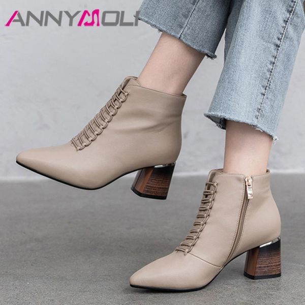 boots annymoli pointed toe short high heel woman chunky ankle zip female shoes autumn winter black beige 33-431
boots annymoli pointed toe short high heel woman chunky ankle zip female shoes autumn winter black beige 33-431