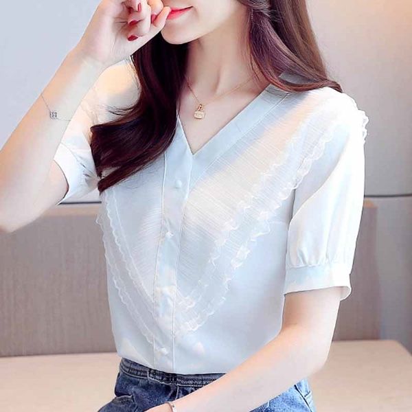 blouse women lace v-neck chiffon blouse shirt women summer short sleeve women shirts clothes blusas camisas mujer d230 210602, White
blouse women lace v-neck chiffon blouse shirt women summer short sleeve women shirts clothes blusas camisas mujer d230 210602, White