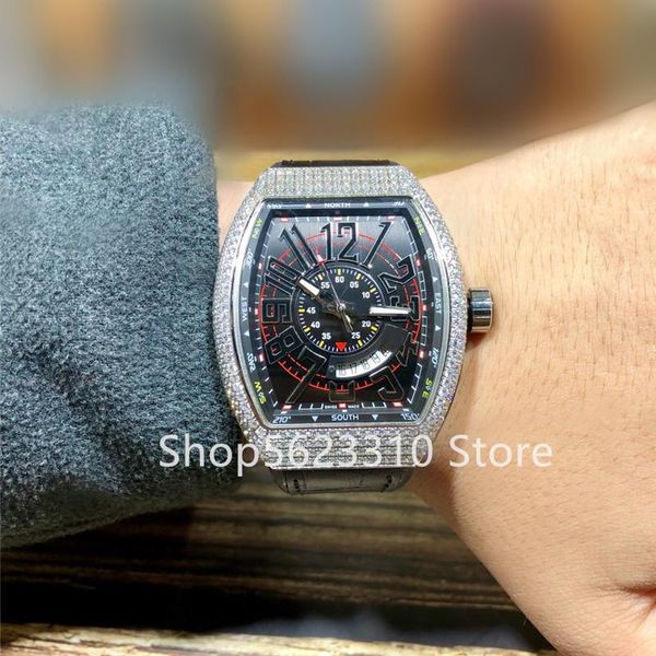 wristwatches luxury men automatic mechanical wine barrel watches silver black leather male rose gold iced diamond sport calendar wrist watch, Slivery;brown
wristwatches luxury men automatic mechanical wine barrel watches silver black leather male rose gold iced diamond sport calendar wrist watch, Slivery;brown