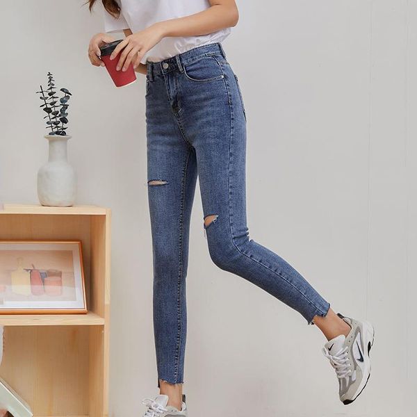 women's jeans 2021 ankle length high-waisted ragged skinny stretch jeggings for women thin slim korean style female pencil pants, Blue
women's jeans 2021 ankle length high-waisted ragged skinny stretch jeggings for women thin slim korean style female pencil pants, Blue