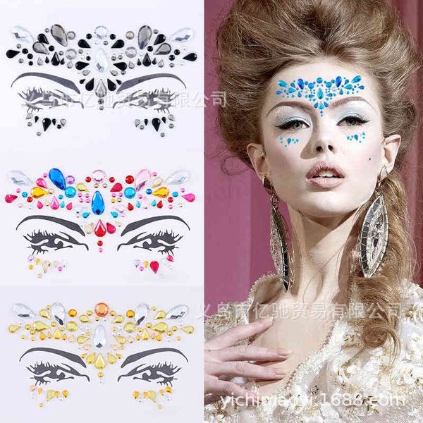 tattoo paste acrylic face diamond resin masquerade ball performance crystal eyebrow