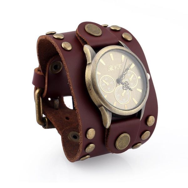 wristwatches wide electronic men watch for women punk vintage genuine leather charm bracelets female male bangles gift jewelry, Slivery;brown
wristwatches wide electronic men watch for women punk vintage genuine leather charm bracelets female male bangles gift jewelry, Slivery;brown