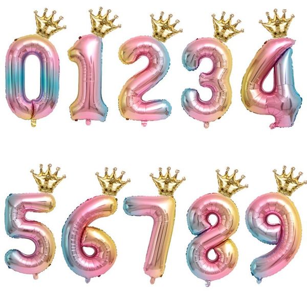 party decoration 2pcs 32inch rainbow gradient number balloons with gold crown foil balloon birthday decorations kids globos
party decoration 2pcs 32inch rainbow gradient number balloons with gold crown foil balloon birthday decorations kids globos