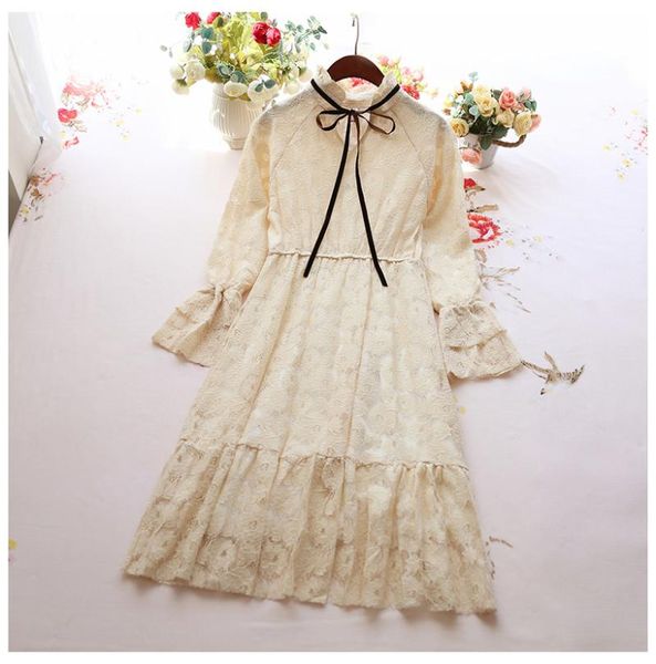casual dresses vintage lace flower long sleeve tie with sweet little fresh gentle wind bottom dress, Black;gray
casual dresses vintage lace flower long sleeve tie with sweet little fresh gentle wind bottom dress, Black;gray