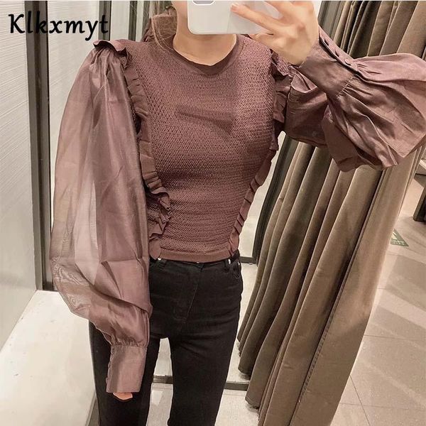 klkxmyt blouse women 2021 fashion knitting blouses vintage o neck patchwork long sleeve female shirts chic women's &, White
klkxmyt blouse women 2021 fashion knitting blouses vintage o neck patchwork long sleeve female shirts chic women's &, White