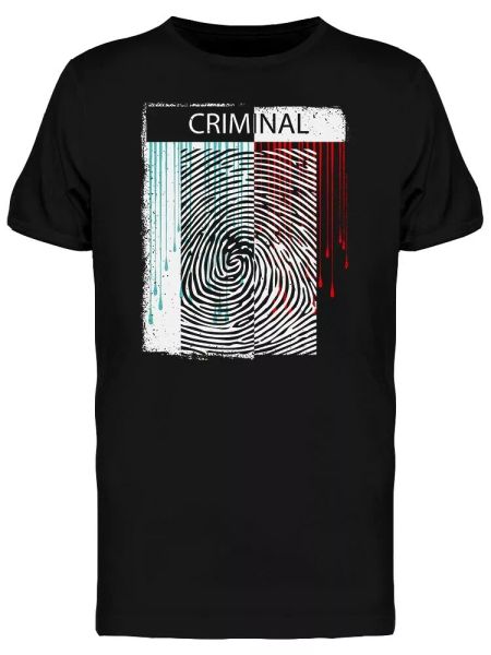 Criminal Fingerprint Graphic Tee Men's -Image by Shutterstock, White;black 
Criminal Fingerprint Graphic Tee Men's -Image by Shutterstock, White;black