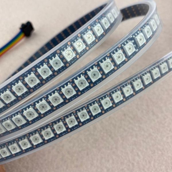 strips 2 meters long 144pcs sk9822 addressable led pixel strip144pixels/m;black pcb;waterproof in silicon tube;ip66;dat and clk wire 
strips 2 meters long 144pcs sk9822 addressable led pixel strip144pixels/m;black pcb;waterproof in silicon tube;ip66;dat and clk wire