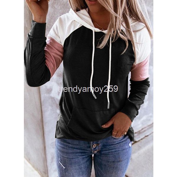 women's hoodies & sweatshirts autumn and winter trend women's wear loose splicing color matching hooded sweater, Black
women's hoodies & sweatshirts autumn and winter trend women's wear loose splicing color matching hooded sweater, Black