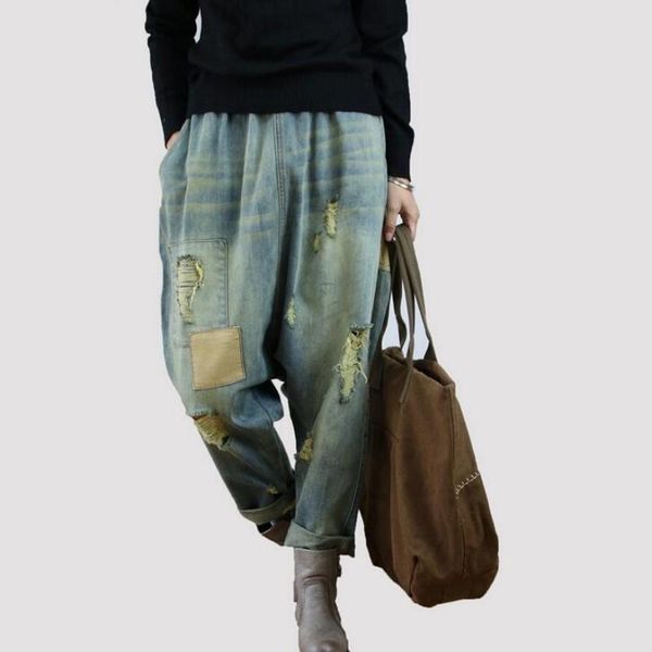 women's jeans femme vintage hip hop loose fit casual baggy blue denim cotton cross-pants hole rip wide leg harem pants women trousers
women's jeans femme vintage hip hop loose fit casual baggy blue denim cotton cross-pants hole rip wide leg harem pants women trousers