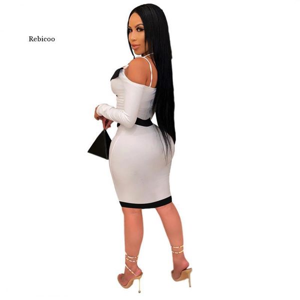 autumn winter patchwork women dress long sleeve bandage bodycon night club off shoulder v-neck midi dresses casual, Black;gray
autumn winter patchwork women dress long sleeve bandage bodycon night club off shoulder v-neck midi dresses casual, Black;gray