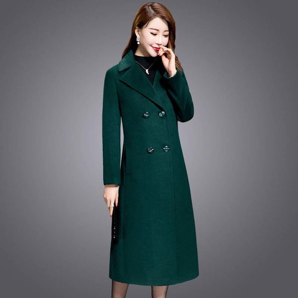 women's wool & blends classic coat fashion woolen coats autumn winter long women double-breasted thick large size middle age clothing, Black
women's wool & blends classic coat fashion woolen coats autumn winter long women double-breasted thick large size middle age clothing, Black