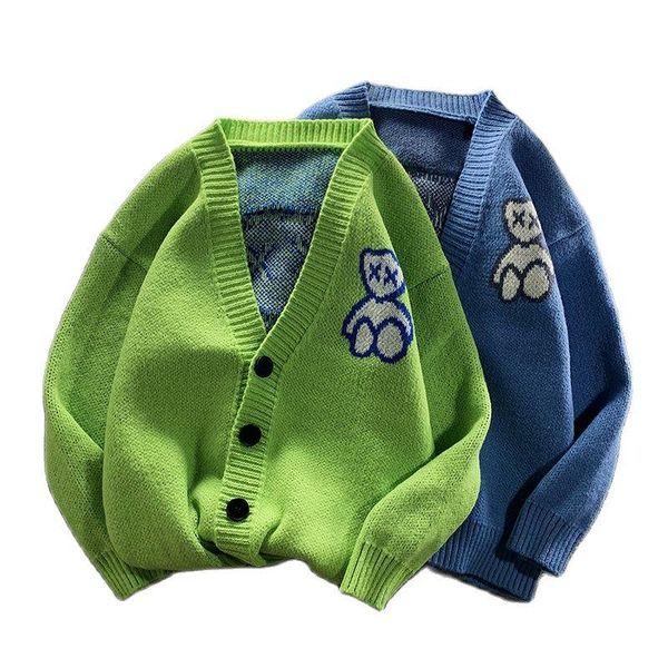men's jackets autumn bear cardigan jumpers men and women knitwear fashion streetwear button green sweatercoat korean clothes male fema, Black;brown
men's jackets autumn bear cardigan jumpers men and women knitwear fashion streetwear button green sweatercoat korean clothes male fema, Black;brown