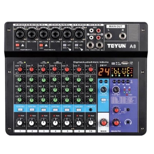 sound cards card audio mixer board console desk system interface 8 channel usb bluetooth 48v power stereo (us plug)
sound cards card audio mixer board console desk system interface 8 channel usb bluetooth 48v power stereo (us plug)