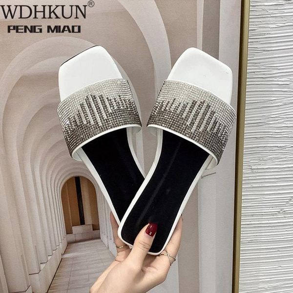 women summer flat slippers elegant ladies square toe slides outside shoes female crystal bling sandals fashion woman shoes 2021, Black
women summer flat slippers elegant ladies square toe slides outside shoes female crystal bling sandals fashion woman shoes 2021, Black