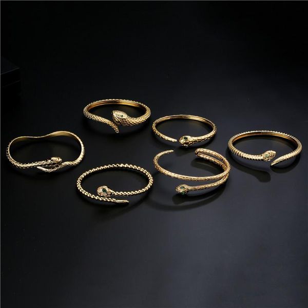 fashion jewelry snake style bracelet women's retro bohemian copper plated 18 k gold open gift bangle, Black
fashion jewelry snake style bracelet women's retro bohemian copper plated 18 k gold open gift bangle, Black