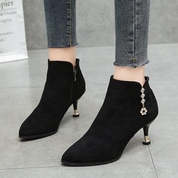 boots women ankle star crystal bare flock pointed toe dress shoes thin heeled booties fashion faux suede ladies shoe 8839l, Black
boots women ankle star crystal bare flock pointed toe dress shoes thin heeled booties fashion faux suede ladies shoe 8839l, Black