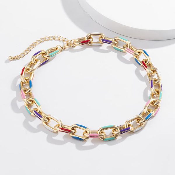 chokers steampunk gold color with colorful painted aluminum chocker necklace good decoration and becautiful chains for summer jewelry, Golden;silver
chokers steampunk gold color with colorful painted aluminum chocker necklace good decoration and becautiful chains for summer jewelry, Golden;silver