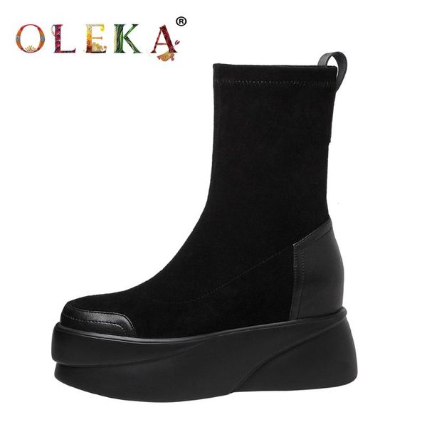 boots oleka leather mid-calf winter for women platform totem round toe leisure style basic as827, Black
boots oleka leather mid-calf winter for women platform totem round toe leisure style basic as827, Black