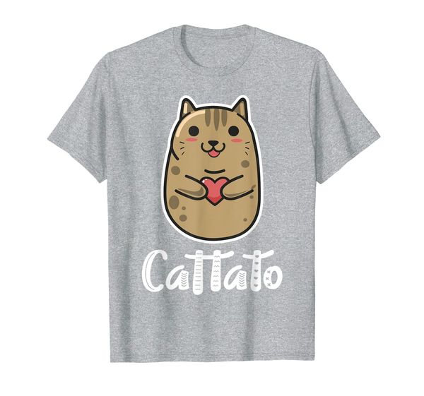 cat potato cattato hilarious novelty t-shirt, White;black