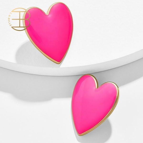 stud 2021 cute fashion black white pink yellow enamel heart earrings for women large size all match love, Golden;silver
stud 2021 cute fashion black white pink yellow enamel heart earrings for women large size all match love, Golden;silver