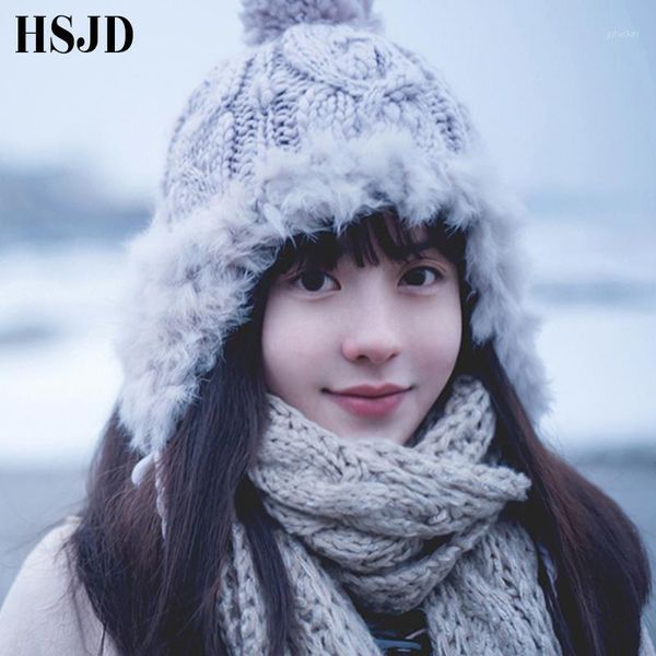 beanie/skull caps 2021 winter women's real hair knitted cap cute pompon ear protect beanies hat female ski skullies1, Blue;gray
beanie/skull caps 2021 winter women's real hair knitted cap cute pompon ear protect beanies hat female ski skullies1, Blue;gray