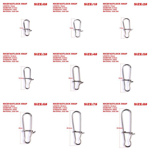 100pcs 0/1/2/3/4/5/6/7/8# stainless steel nice fastlock snap fishing barrel swivel safety snaps hook line connector pro beros hooks
100pcs 0/1/2/3/4/5/6/7/8# stainless steel nice fastlock snap fishing barrel swivel safety snaps hook line connector pro beros hooks