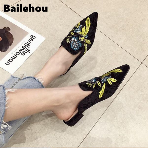 slippers bailehou embroidered flat mules lady pointed toe fashion outside slip on sandals women beach shoes flip flop, Black
slippers bailehou embroidered flat mules lady pointed toe fashion outside slip on sandals women beach shoes flip flop, Black