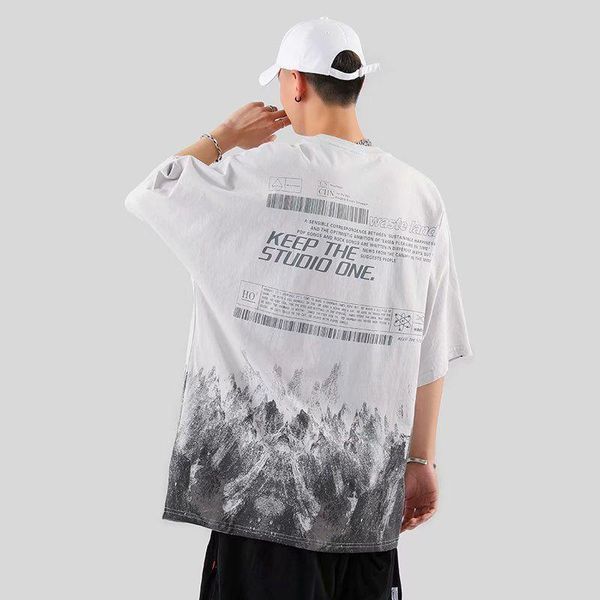 fattening and enlarging short sleeve t-shirt for men's loose versatile fashion brand high street hip hop style gradient t-shirts, White;black
fattening and enlarging short sleeve t-shirt for men's loose versatile fashion brand high street hip hop style gradient t-shirts, White;black